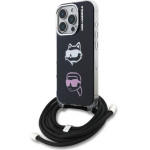 Karl Lagerfeld Iml Crossbody K&Ch Heads Case For Iphone 16 Pro Black - (KLHCP16LHCDHGFBK)