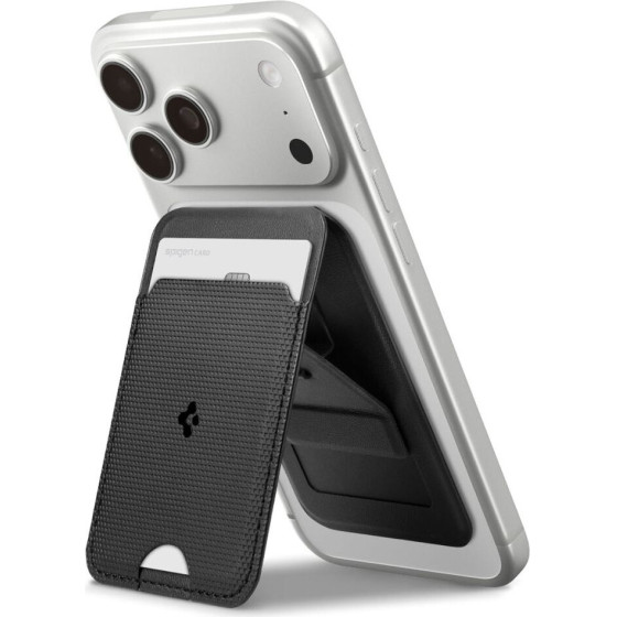 Spigen S314-1 Slim Fold Tripod Magsafe Universal Magnetic Card Holder Black - (AFA10405)