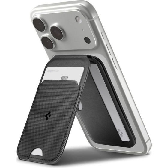 Spigen S314-2 Slim Fold Tripod Magsafe Universal Magnetic Card Holder Black - (AFA10406)