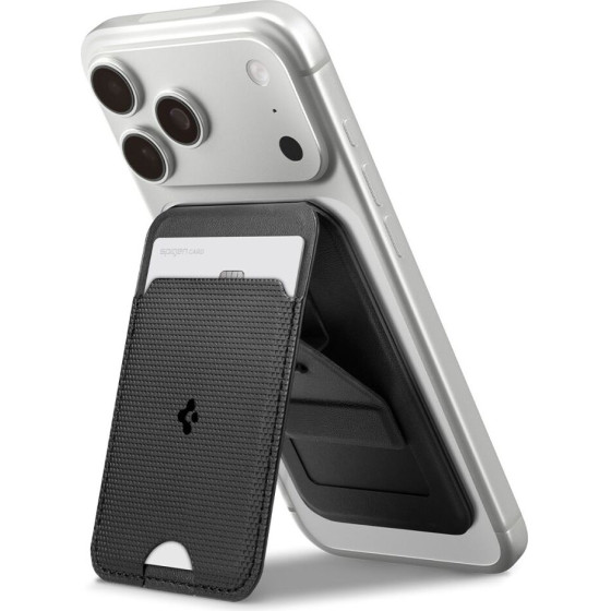 Spigen S314-3 Slim Fold Tripod Magsafe Universal Magnetic Card Holder Black - (AFA10751)
