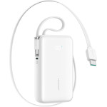 Joyroom JR-PR2 35W 10000mAh Power Bank With Retractable USB-C Cable And Built-In Lightning Cable - White - (JR-PR2 white)
