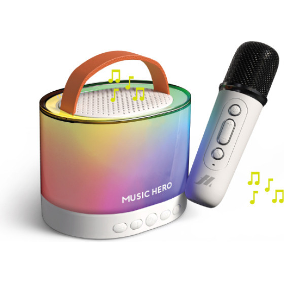 SBS Music Hero Karaoke Speaker With Microphone Led Lights And Voice Effects - (MHSPKARASOLOW)