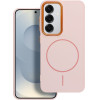 Frame Mag Cover Case Compatible With Magsafe For Samsung A57 Powder pink