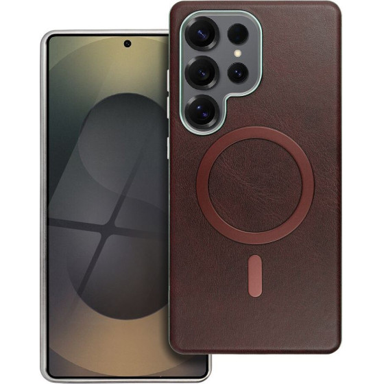Gentleman Mag Cover Case Compatible With Magsafe For Samsung A57 brown