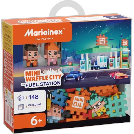 Marioinex Mini Waffle City Building Blocks Petrol Station, 148 Pieces - (5903033906996)
