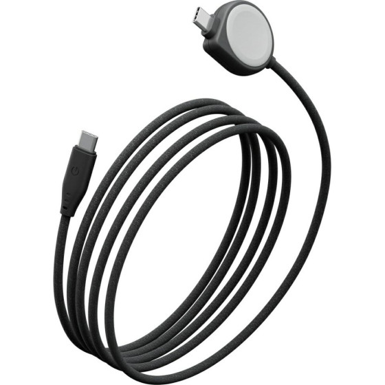 ENERGEA Cable Flow Duo Watch 2-in-1 USB-C to USB-C + Apple Watch charger 480 Mb/s 60W 1.5m black - (CBL-FLDWATCH-BLK)