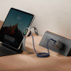 ENERGEA Cable Flow Duo Watch 2-in-1 USB-C to USB-C + Apple Watch charger 480 Mb/s 60W 1.5m black - (CBL-FLDWATCH-BLK)