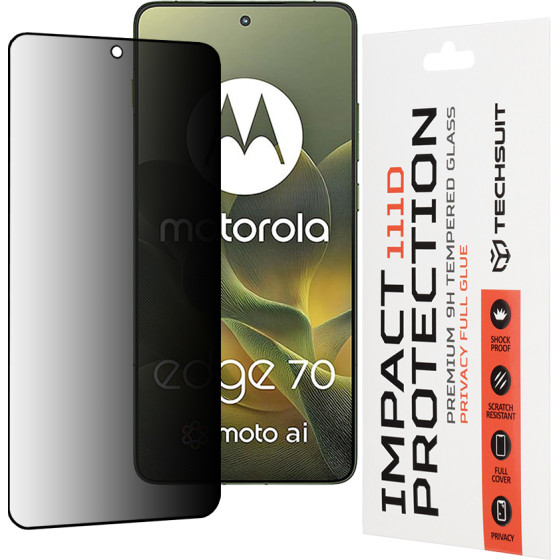 Techsuit - 111D Privacy Full Glue - Motorola Edge 70 - Black