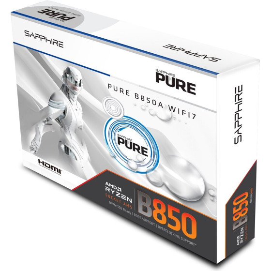 Sapphire PURE B850A WIFI 7 AMD B850 Socket AM5 ATX - (52123-11-40G)
