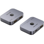 Vention 2-Port Bi-Directional 8K HDMI Switcher Gray Aluminium Alloy Type - (AKPH0)