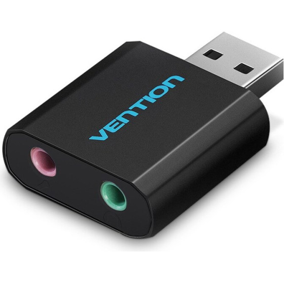 Vention USB External Sound Card Black Metal Type - (VAB-S17-B)