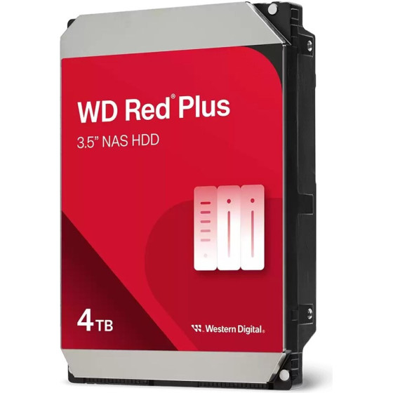 Western Digital WD Red Plus HDD (4 TB; 3.5''; 128 MB; 5400 rpm) - (WD40EFZZ)