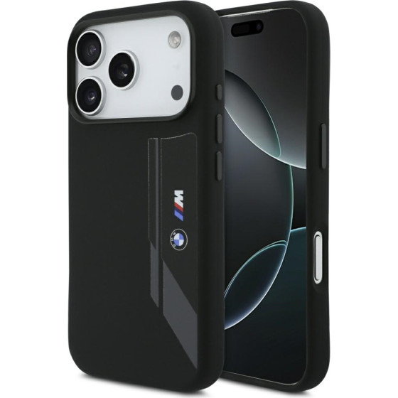 BMW M Silicon Vertical Logo MagSafe Case for iPhone 17 Pro Black - (BMHMP17L25SDBSK)