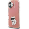 Karl Lagerfeld Case IML Aquarelle Choupette & Logo for iPhone 16 pink - (KLHCP16SHMCHAQP)