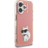 Karl Lagerfeld Case IML Aquarelle Choupette & Logo for iPhone 16 pink - (KLHCP16SHMCHAQP)