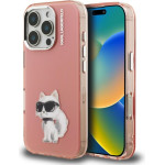 Karl Lagerfeld Case IML Aquarelle Choupette & Logo for iPhone 16 Pro Max pink - (KLHCP16XHMCHAQP)