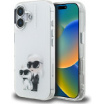 Karl Lagerfeld Case IML Aquarelle Karl & Choupette & Logo for iPhone 16 white - (KLHCP16SHMKCAQH)