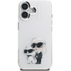 Karl Lagerfeld Case IML Aquarelle Karl & Choupette & Logo for iPhone 16 white - (KLHCP16SHMKCAQH)