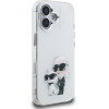 Karl Lagerfeld Case IML Aquarelle Karl & Choupette & Logo for iPhone 16 white - (KLHCP16SHMKCAQH)