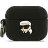 Karl Lagerfeld Case Silicone Karl Head 3D for AirPods Pro 3 black - (KLAP3RUNIKK)