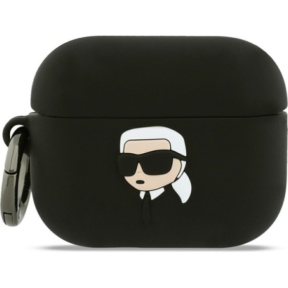 Karl Lagerfeld Case Silicone Karl Head 3D for AirPods Pro 3 black - (KLAP3RUNIKK)