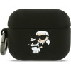 Karl Lagerfeld Case Silicone Karl&Chaupette Head 3D for AirPods Pro 3 black - (KLAP3RUNKC)