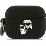 Karl Lagerfeld Case Silicone Karl&Chaupette Head 3D for AirPods Pro 3 black - (KLAP3RUNKC)