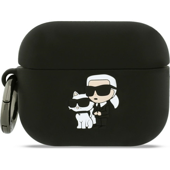 Karl Lagerfeld Case Silicone Karl&Chaupette Head 3D for AirPods Pro 3 black - (KLAP3RUNKC)