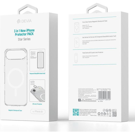 Devia ���� TPU & PC Shock Proof Magnetic & Tempered Glass & Camera Cover Apple iPhone 17 Air Star Pack ������� - (128149)