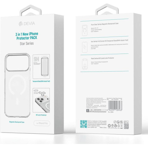 Devia ���� TPU & PC Shock Proof Magnetic & Tempered Glass & Camera Cover Apple iPhone 17 Pro Star Pack ������� - (128156)