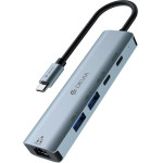 Devia Hub USB C EC701 5 �� 1 PD 100W RJ45 Leopard ���� - (108943, EC701)