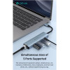 Devia Hub USB C EC701 5 �� 1 PD 100W RJ45 Leopard ���� - (108943, EC701)