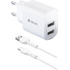 Devia ��������� �������� RLC-342 12W �� ����� ����� 2xUSB A & ������� USB C 1m Lite2 ����� - (140837)