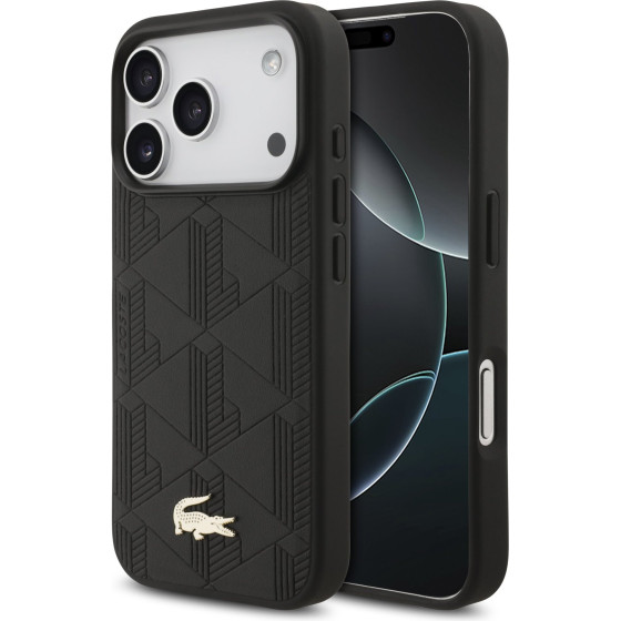 LACOSTE Pu Nomogramme Gold Logo Magsafe Case For Iphone 17 Pro Black - (LCHMP17LPNOK)