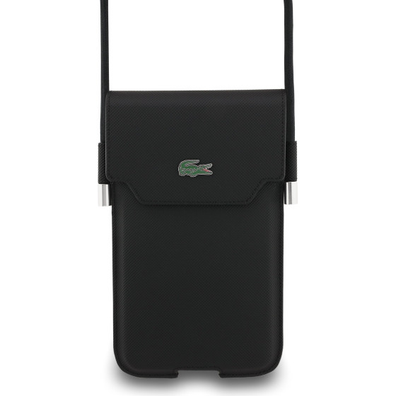 LACOSTE Pvc Iconic Petit Pique Metal Logo Phone Pouch Xl Black - (LCPSP17XPLAK)