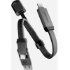 ENERGEA Sheath Key 2-in-1 Cable USB-C To USB-C/USB-A 480MBps 60W 15cm Gunmetal - (CBL-SHTHKEY-GUN015)
