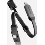 ENERGEA Sheath Key 2-in-1 Cable USB-C To USB-C/USB-A 480MBps 60W 15cm Gunmetal - (CBL-SHTHKEY-GUN015)