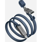 ENERGEA Sheath Travel 2-in-1 Cable USB-C To USB-C/USB-A 480MBps 60W 1.2m Blue - (CBL-SHTHTRV-BLU120)
