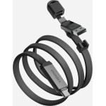 ENERGEA Sheath Travel 2-in-1 Cable USB-C To USB-C/USB-A 480MBps 60W 1.2m Gunmetal - (CBL-SHTHTRV-GUN120)