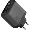 ENERGEA Wall Charger Ampcharge Arc 65 USB-A/USB-C + Retractable USB-C Cable PD/PPS/QC3.0 Gan Gunmeta - (CHR-AC-ARC65EU)