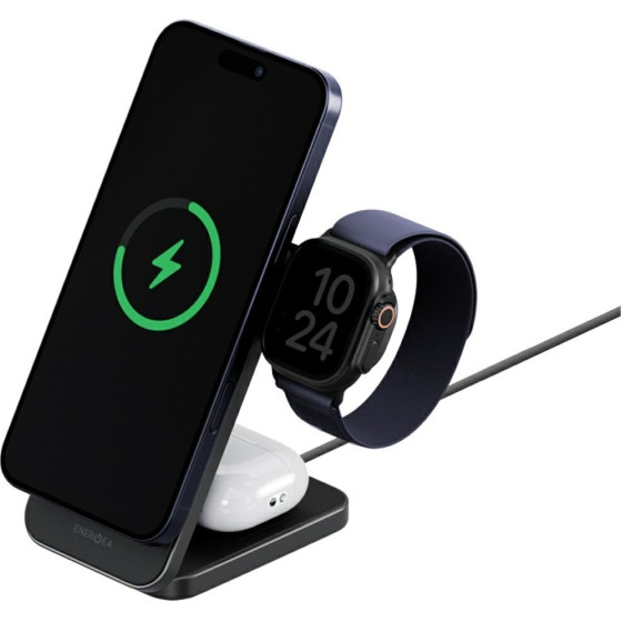 ENERGEA Wireless Charger Magtrio 2 3-in-1 Qi2 25W Foldable Gunmetal - (MAG-TRIO2-GUN)