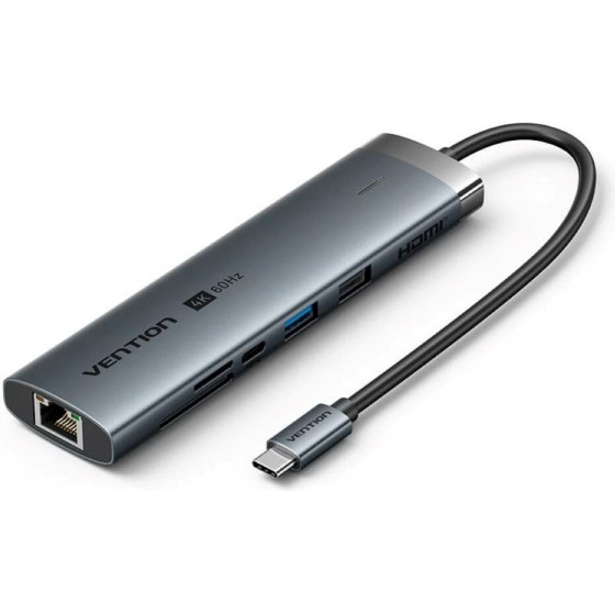 Vention USB-C 8-in-1 4K 60Hz 100W Docking Station - (TGUHB)
