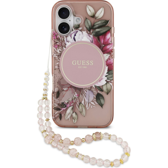 Guess Iml Flowers Strap Magsafe Case For Iphone 17 Pink - (GUHMP17SHFWBRCESP)