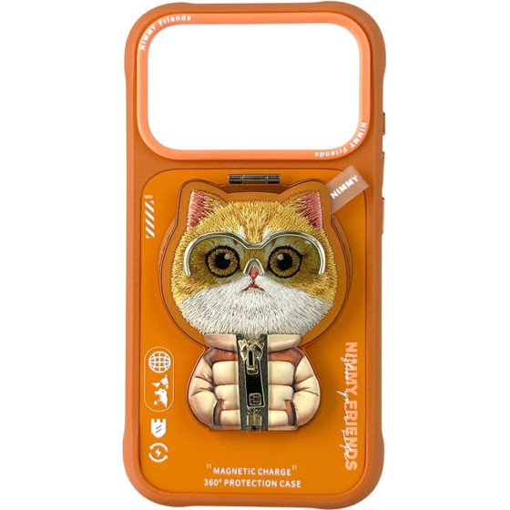 Nimmy Etui Cool&Cute 2.0 Cat Do Iphone 17 Pro z Magnetyczna Zawieszka Pomaranczowy - (N-YJKM-CXZJZH-IP17-PRO-05-C)