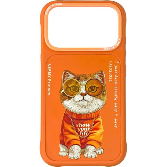 Nimmy Etui Glasses Cool Cat Do Iphone 17 Pro Max Pomaranczowy - (N-YJ-IP17-PRO-MAX-021)