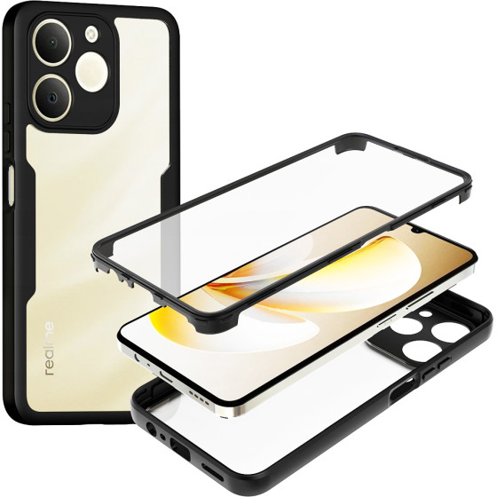 Techsuit - Colorverse 360 Series + Screen Protector - Realme Note 70T - Black