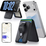 ESR - Geo Halolock Wallet Stand - MagSafe, Vegan Leather, All In One Pocket, Holds 1-5 Cards - Midnight Black - (2K6090163)