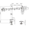 Gembird Adjustable Desk 2-Display Mounting Arm Rts 17'-32' Black - (MA-D2-01)