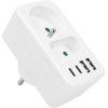 Maclean Current socket x2 + 4xUSB , splitter with 2 sockets, 2xUSB A, 2xUSB C PD 20W, 1x16A + 1x6A, - (MCE249 F/W)