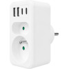 Maclean Current socket x2 + 4xUSB , splitter with 2 sockets, 2xUSB A, 2xUSB C PD 20W, 1x16A + 1x6A, - (MCE249 F/W)